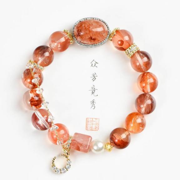 Scorched Flower Crystal Bracelet